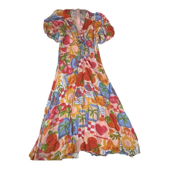 White Closet women's large Element Multicolor Floral Dress maxi tropical farm ri - Picture 1 of 14